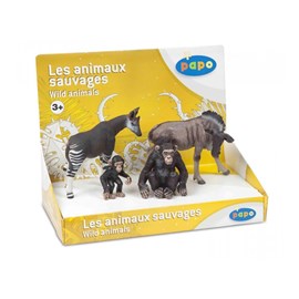 Figurine okapi, gnou, un chimpanzé et s