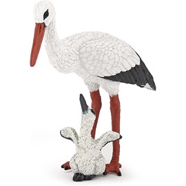 Figurine cigogne et son bébé