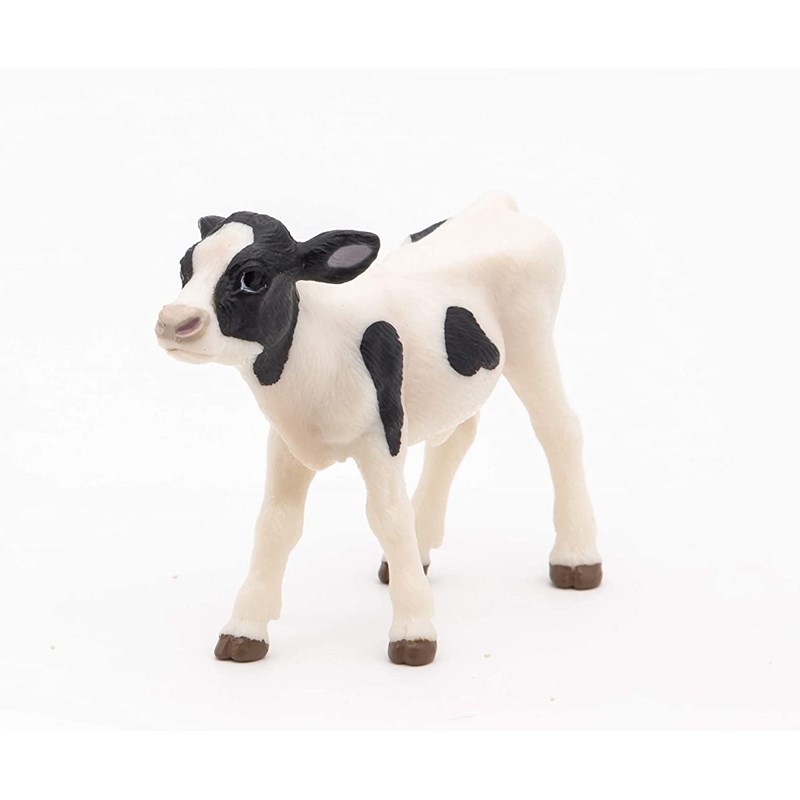 Figurine veau noir et blanc