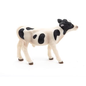 Figurine veau noir et blanc