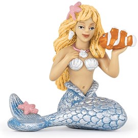Figurine sirène argentée
