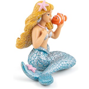 Figurine sirène argentée