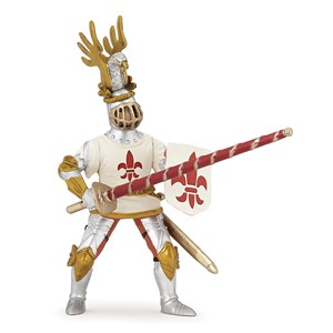 Figurine chevalier blanc fleur de lys