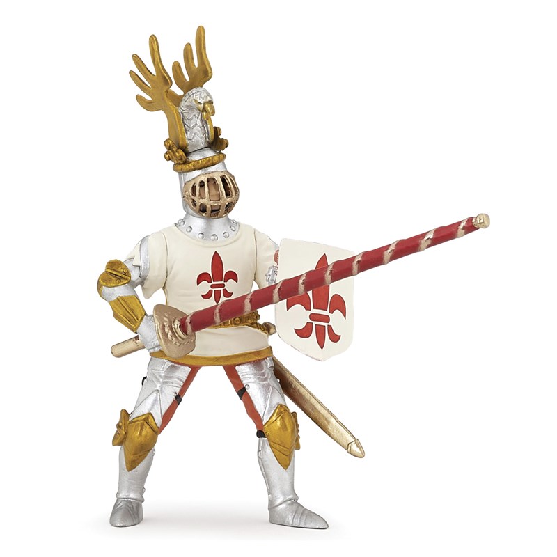 Figurine chevalier blanc fleur de lys
