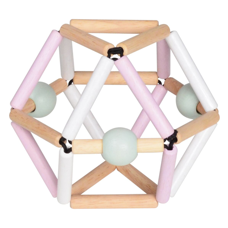 Hochet en bois grabber nordik pink (Bass & Bass) - Couverture