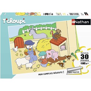 Puzzle t'choupi à la ferme 30 pcs