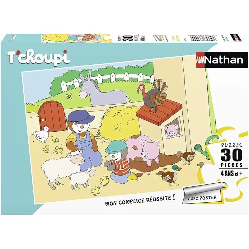 Puzzle t'choupi à la ferme 30 pcs