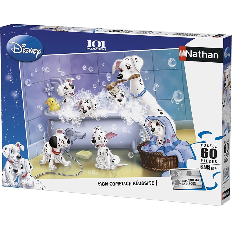 Puzzle tous au bain 101 dalmatiens 60 pc