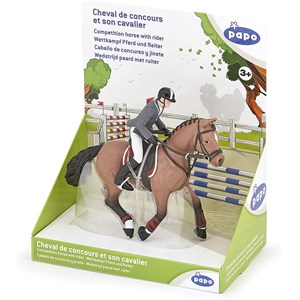 Figurine cheval de concours et son caval