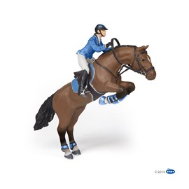 Figurine cheval de saut d'obstacle et sa