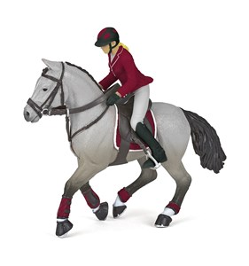 Figurine cheval de concours et sa cavali