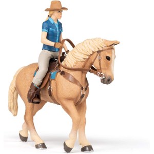 Figurine cheval western et sa cavalière