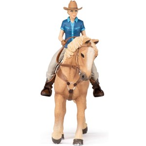Figurine cheval western et sa cavalière