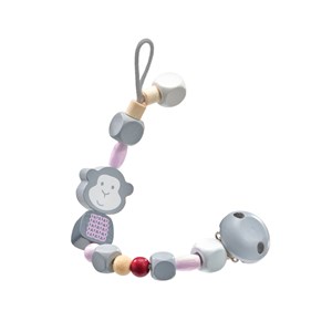 Attache-tétine singe rose