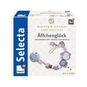 Attache-tétine singe rose