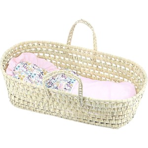 Couffin poupée 50 cm liberty rose