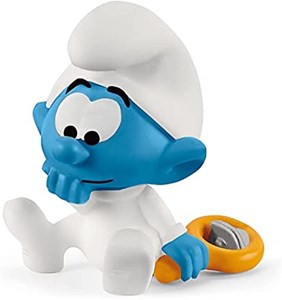 Figurine bébé schtroumpf avec hochet