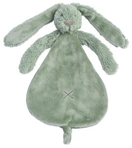 Doudou lapin richie vert 25 cm