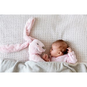Peluche lapin richie rose clair 58 cm