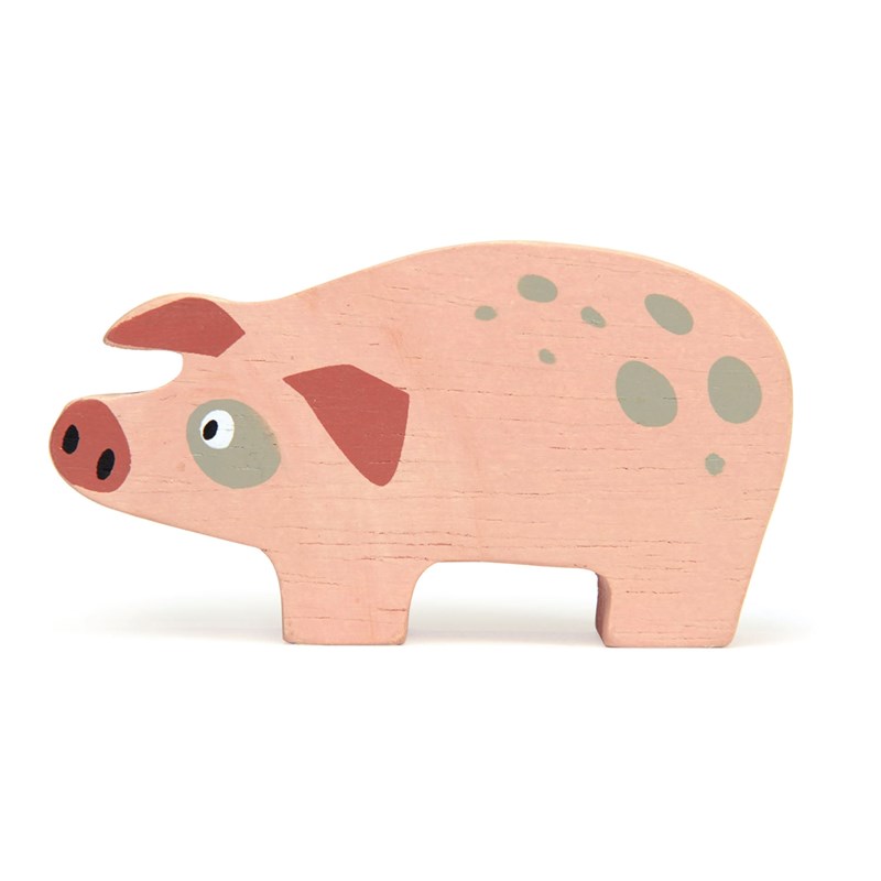 Figurine cochon en bois
