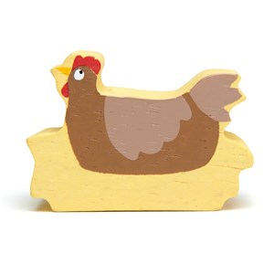 Figurine poule en bois