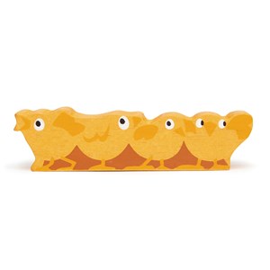 Figurine poussins en bois