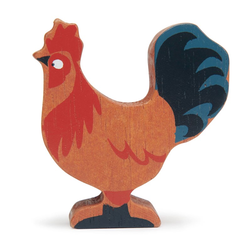 Figurine coq en bois