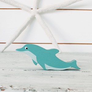 Figurine dauphin en bois
