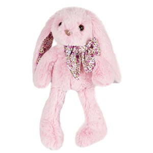 Peluche lapin rose 25 cm