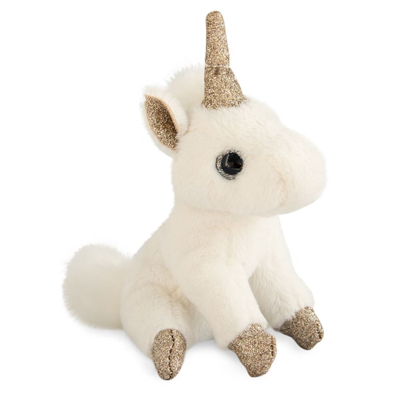 Porte-clés peluche licorne or