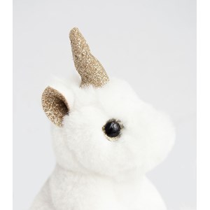 Porte-clés peluche licorne or
