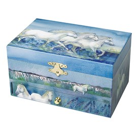 Boîte à bijoux musicale cheval camargu