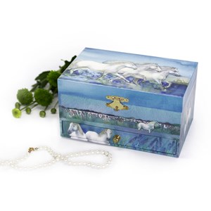 Boîte à bijoux musicale cheval camargu