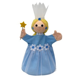 Marionnette fée bleue à fleurs
