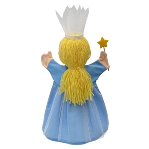Marionnette fée bleue à fleurs