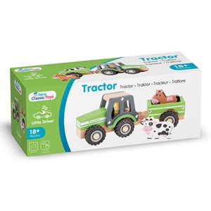 Tracteur avec remorque et animaux