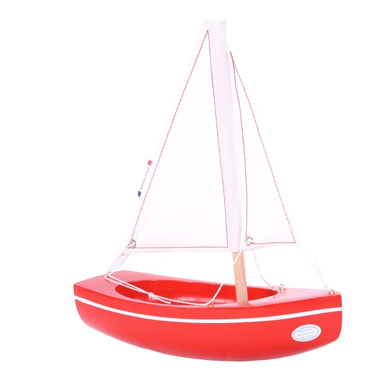 Bateau le sloop rouge 21cm