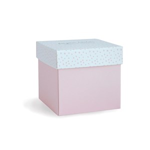 Doudou lapin mouchoir rose boite fleur