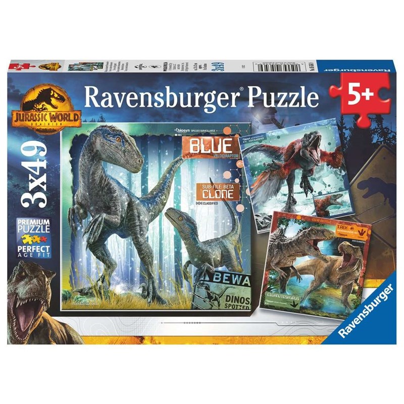Puzzle t-rex jurassic world 3x49 pcs