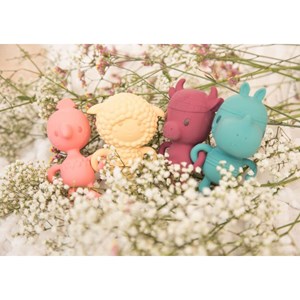 Hochet dentition anaïs flamant rose