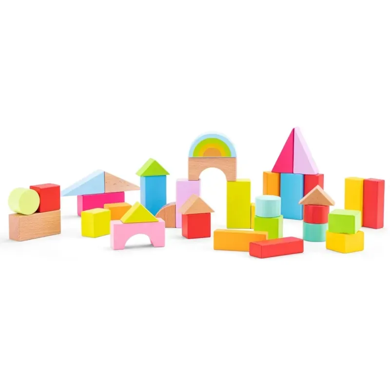 Chariot de marche et blocs en bois (New Classic Toys) - Image 3