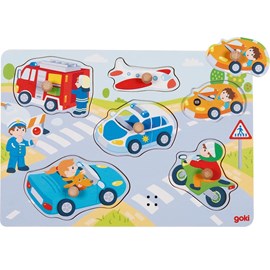 Puzzle à encastrements sonore véhicule