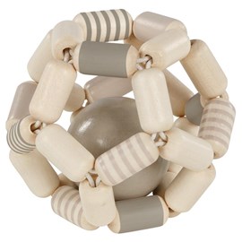 Hochet balle flexible gris blanc