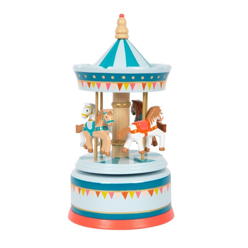 Boîte à musique carrousel à chevaux (Small Foot Company) - Image 1