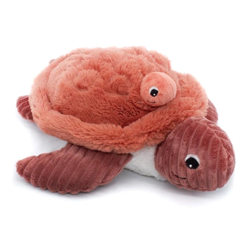Peluche maman bébé tortue terracotta (Les Déglingos) - Image 1