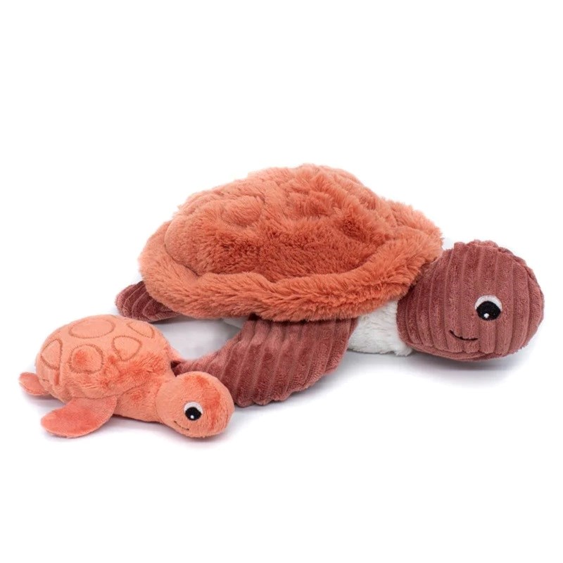 Peluche maman bébé tortue terracotta (Les Déglingos) - Image 3