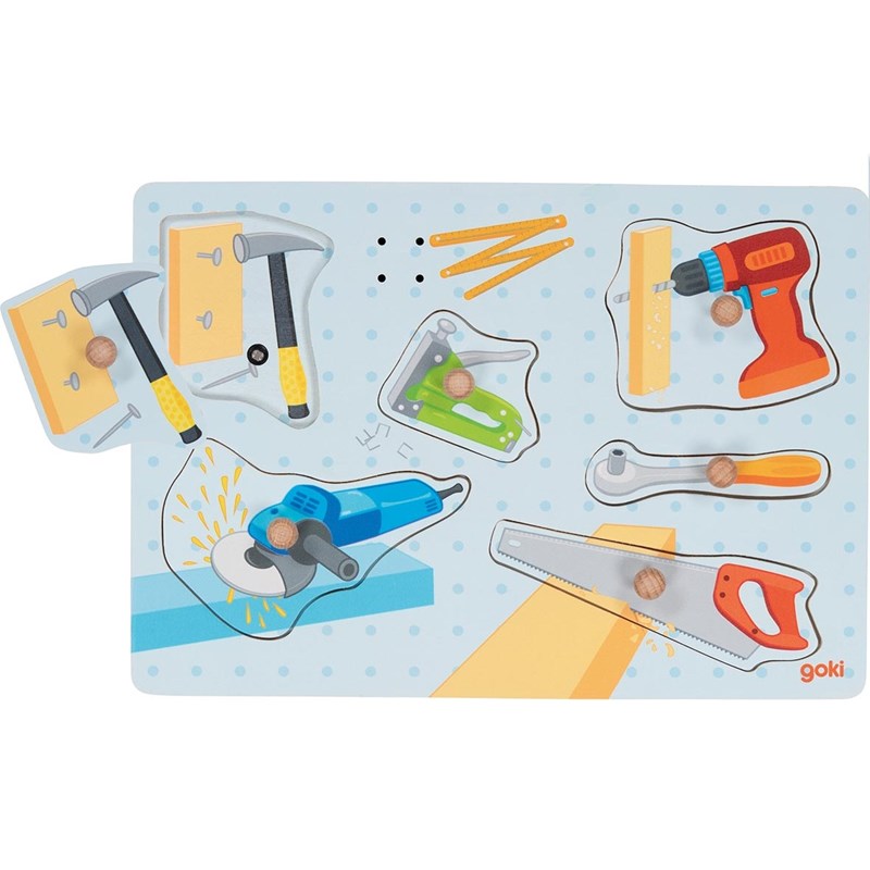 Puzzle à encastrements sonore outils