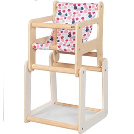 Chaise haute poupée avec table 2 en 1