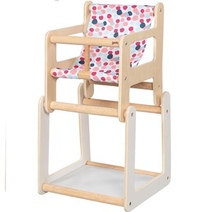 Chaise haute poupée avec table 2 en 1