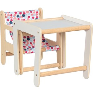 Chaise haute poupée avec table 2 en 1